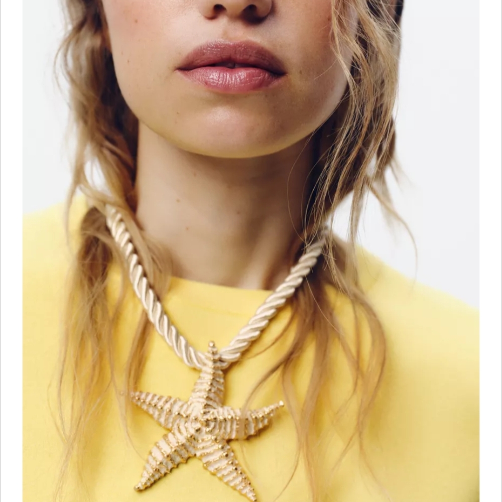 Zara Gold Starfish Rope cord Necklace